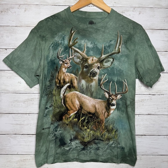 The Mountain Whitetail Deer Collage Classic Cotton T-Shirt Small - Picture 2 of 5